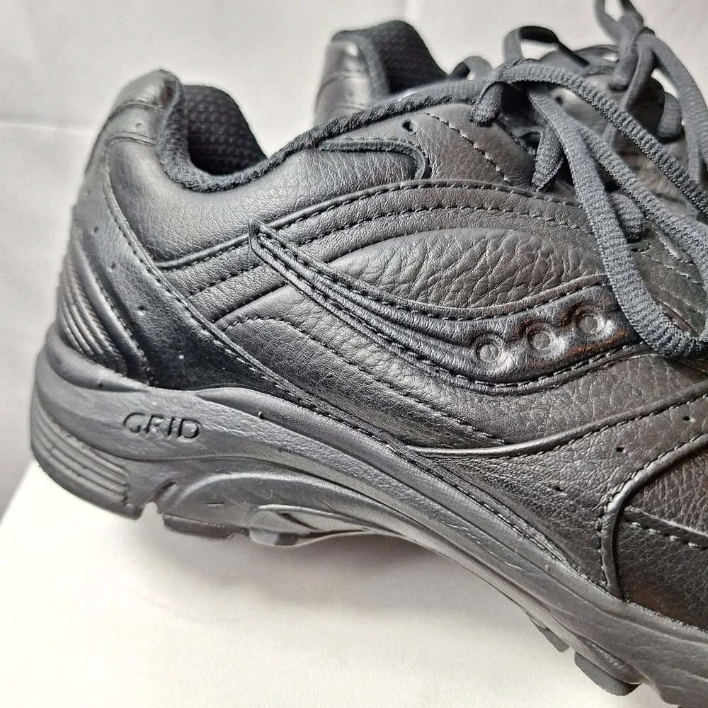 SAUCONY ProGrid Integrity ST2 Walking Shoe Women Sz 9.5 (2E) Triple Black Comfy
